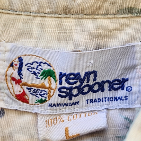 REYN SPOONER Men’s Shirt Large Blue Cotton Reverse Print Hawaiian Sailboats - Picture 6 of 10